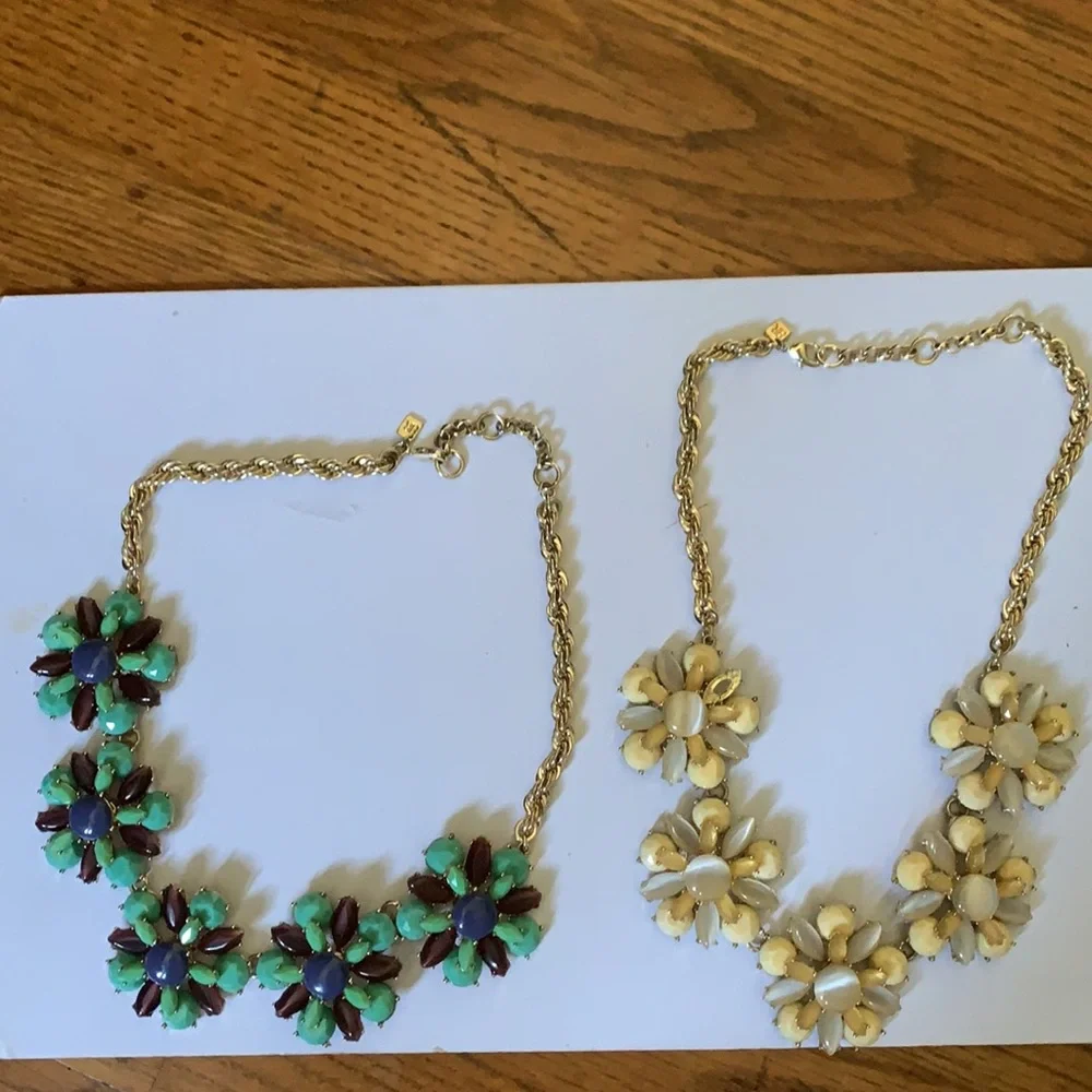 Two Banana Republics statement Necklaces